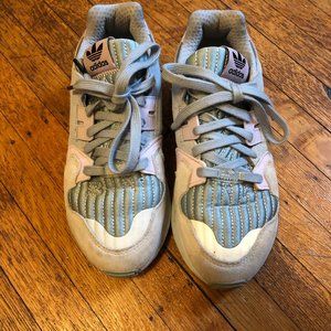 Adidas ZX TORSION SHOES, Ash Grey/Purple, Size 6.5